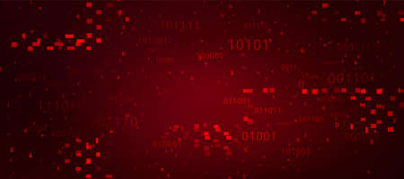 Abstract Red Background with Binary Code. Malware, or Hack Attack Concept