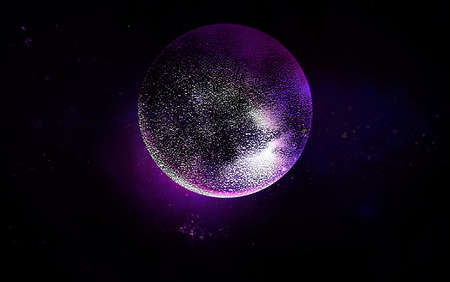 Full moon isolated on dark background. Magic vector