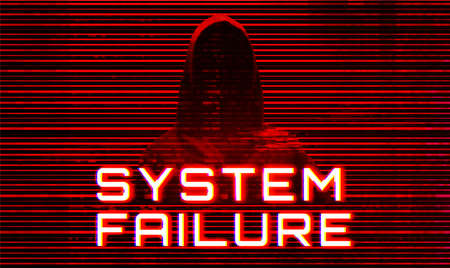 Futuristic Digital Technology Vector Background. Cyber Attack, Ransomware, Malware Scarewareのイラスト素材