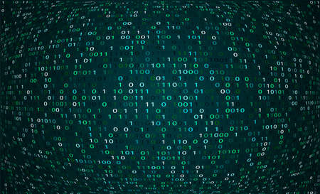 Binary Code Vector Background. Cyber Attack, Ransomware, Malwareのイラスト素材