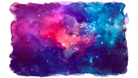 Vector cosmic illustration. Beautiful colorful space background. Watercolorの写真素材