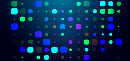 Abstract technology dark background with neon shapesのイラスト素材