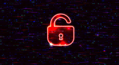 Abstract Technology Binary Code Dark Red Background. Cyber Attack, Ransomware, Malware, Scareware