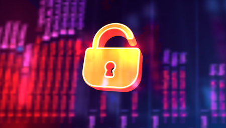 Internet cyber security background. Digital cyberspace with vector lock