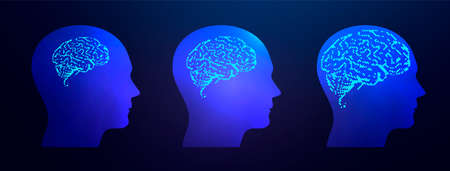 Human brain IQ smart concept. Mind power illustration