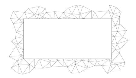 Vector abstract polygonal frame. Line artのイラスト素材
