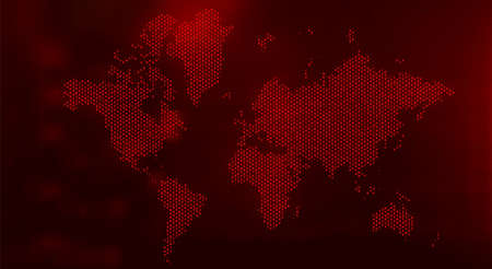 Cyber attack background with map of the world. Hacking conceptのイラスト素材