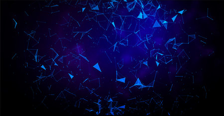 Abstract digital background with lines and points. Big data visualization. Technology science...