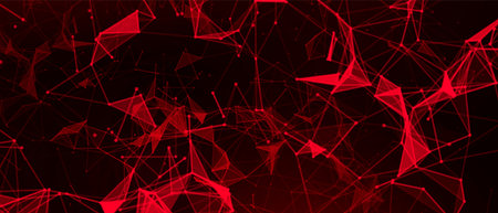 Digital Dark Red Background with Warning Ribbon. Data Breach Concept