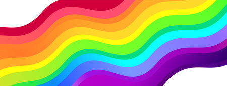 Waving rainbow flag of LGBT. Gay, Lesbian, Bisexual, Transgender and Queer pride symbolのイラスト素材