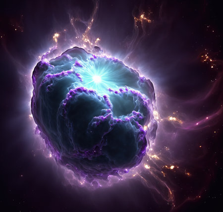Purple and blue space with stars. Fantasy galaxy