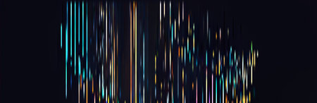 Trendy glitch pattern on dark background. Modern style vector. Abstract geometric elements