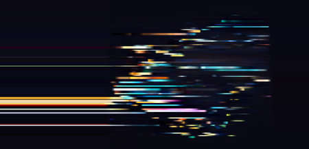 Trendy glitch pattern on dark background. Modern style vector. Abstract geometric elements