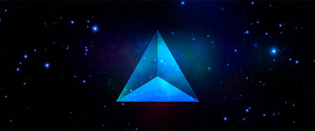 Galaxy nebula background vector illustration with triangleのイラスト素材