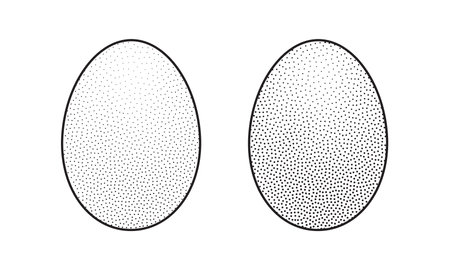 Dotwork Halftone 3D Egg. Easter Vector Illustrationのイラスト素材