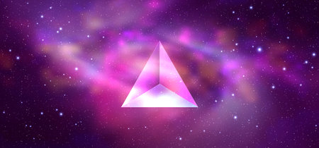 Triangle on space background. Mystical Symbol vector illustration
