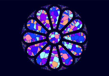 Stained glass rosette vector illustration
