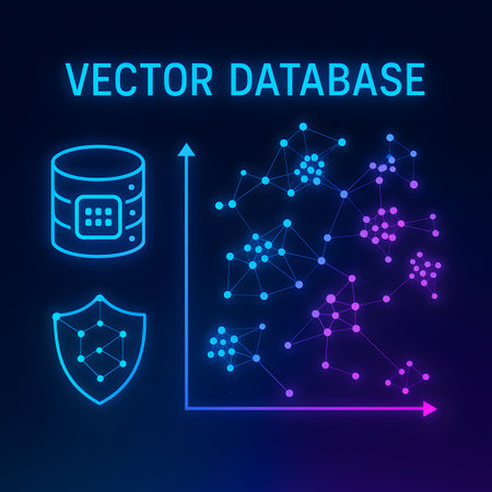 Data Database neon icon set, vector illustration on blue background with neon effectの素材