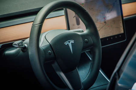 tesla steeringのeditorial素材