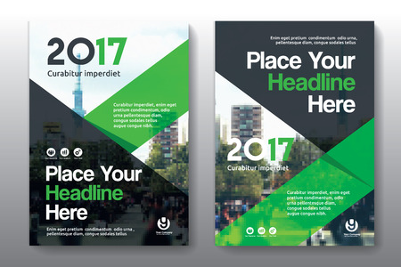 Green Color Scheme with City Background Business Book Cover Design Template in A4. Easy to adapt to Brochure, Annual Report, Magazine, Poster, Corporate Presentation, Portfolio, Flyer, Banner, Website.のイラスト素材