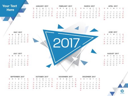 Calendar for 2017 poster template. Explode polygon vector   illustrationのイラスト素材