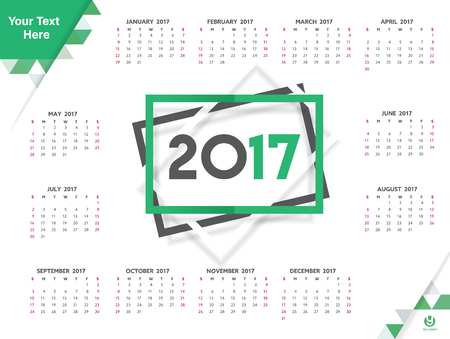 Calendar for 2017 poster template. Explode polygon vector   illustrationのイラスト素材