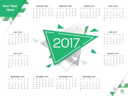 Calendar for 2017 poster template. Explode polygon vector   illustrationのイラスト素材