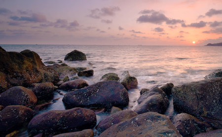 Sunset in Hailing Islandの写真素材