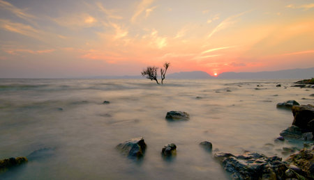 Dianchi sunsetの写真素材