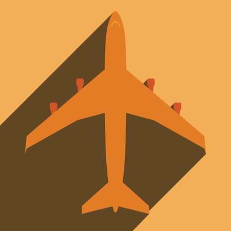 Flat long shadow icon aeroplane for web.の写真素材