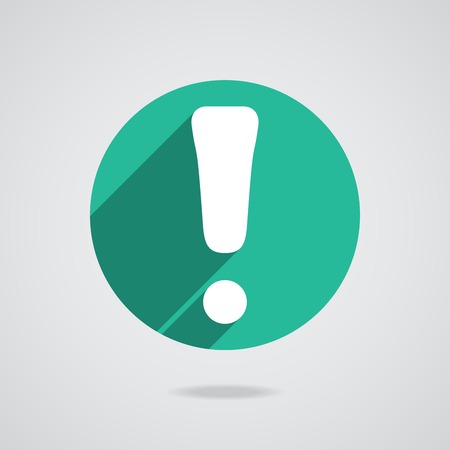 Attention caution sign icon. Exclamation quality mark. Hazard warning symbol. Four squares. Colored Flat design button.のイラスト素材