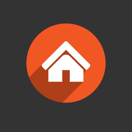 House abstract real estate countryside logo design template. Realty theme red icon. Vectorのイラスト素材