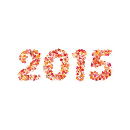 Creative colorful circle halftone pattern. Happy New Year 2015 design greetings card vector...