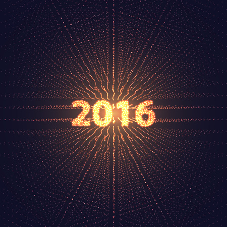 Digital perspective grid with glowing stars. Futuristic infinity illusion of depth. Abstract vector background for adsのイラスト素材