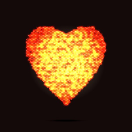 Red vector love heart with circle dotのイラスト素材