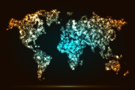 Dot world map. Colorful infographic banner.の写真素材