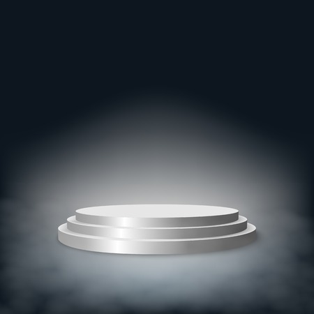 Pedestal with steps in the fog. Vector EPS10のイラスト素材