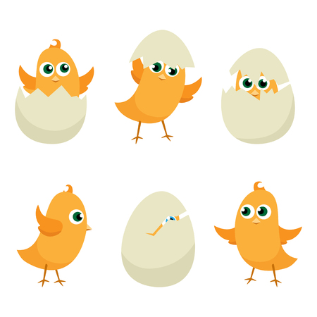 Easter eggs chicks set. Easter background vector eps 10のイラスト素材