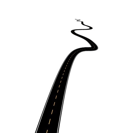 Abstract curved asphalt road isolated on transparent background. Vector road. EPS10のイラスト素材