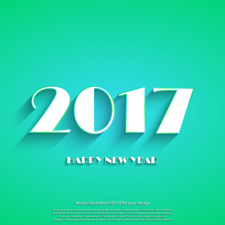 Happy New Year 2017 white text on violet background. Template holidays card. Winter holiday greetings. Vector illustrationのイラスト素材