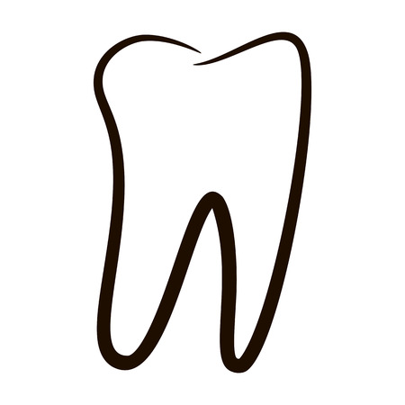 Human teeth icons set isolated on white background for dental medicine clinic. Linear dentist logo. Vectorのイラスト素材