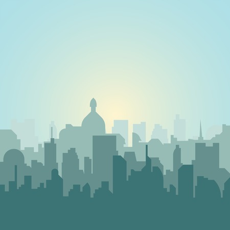 Modern city skyline silhouette. Vector illustrationのイラスト素材