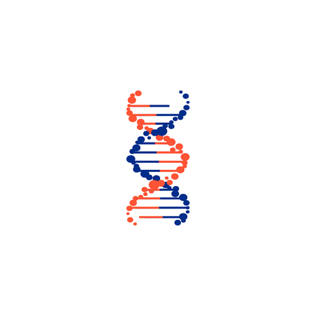 DNA molecule sign, genetic elements and icons collection strand. Vectorのイラスト素材