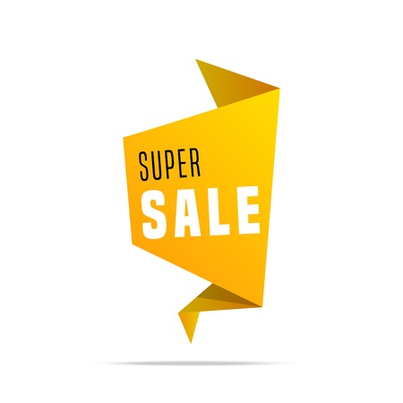 Super Big Sale shining banner on colorful background. Sale background. Geometric design label. Super sale tag and special offer. Vector illustration advertising coupon for sale sign.のイラスト素材