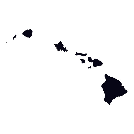 Black vector map of hawaii state isolated on whiteのイラスト素材