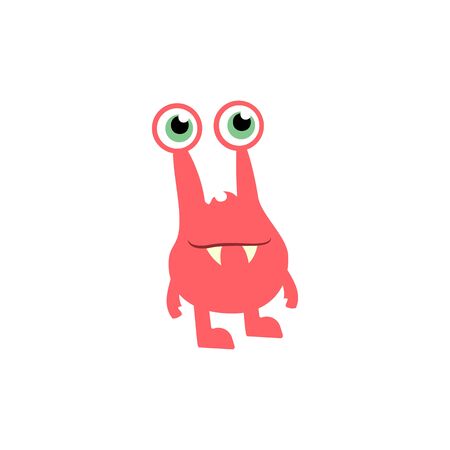 Cartoon flat monsters icon. Colorful kids toy cute monster. Vectorのイラスト素材