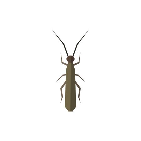 Insect icon in flat style isolated on white background. Vector illustrationのイラスト素材