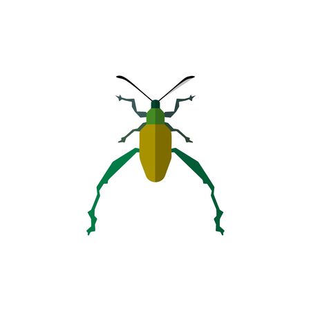Insect icon in flat style isolated on white background. Vector illustrationのイラスト素材