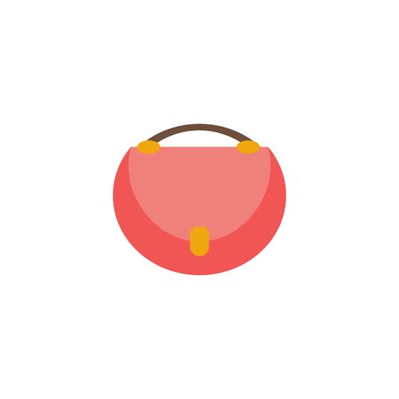 Women handbag flat icon, Blue modern bag isolated on white. Vector hand bag illustration objectのイラスト素材