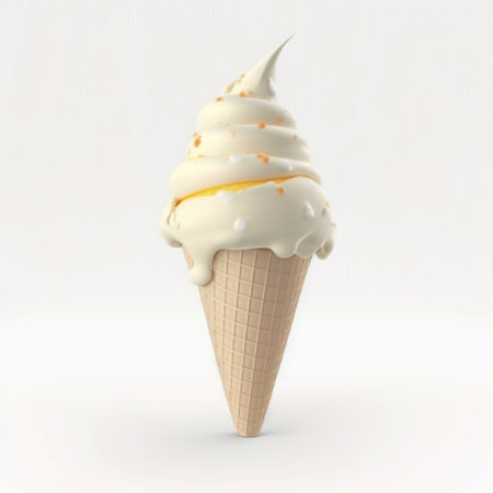 Ice cream cone on a white background.の素材
